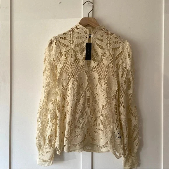 Adiva Lace High Neck Top - Size M - Picture 1 of 12